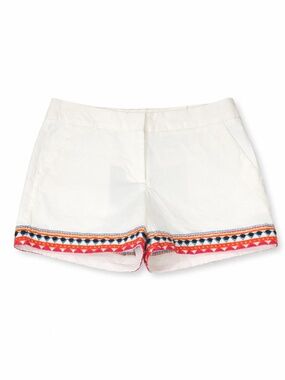 Cynthia Rowley NWT White Embroidered Hem Shorts Size 2 Boho Resort Summer